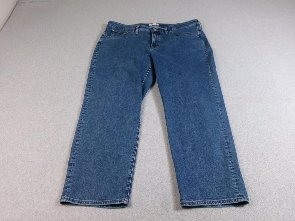 Madewell Perfect Vintage Straight Jeans Women 18 Blue High Rise Stretch Denim